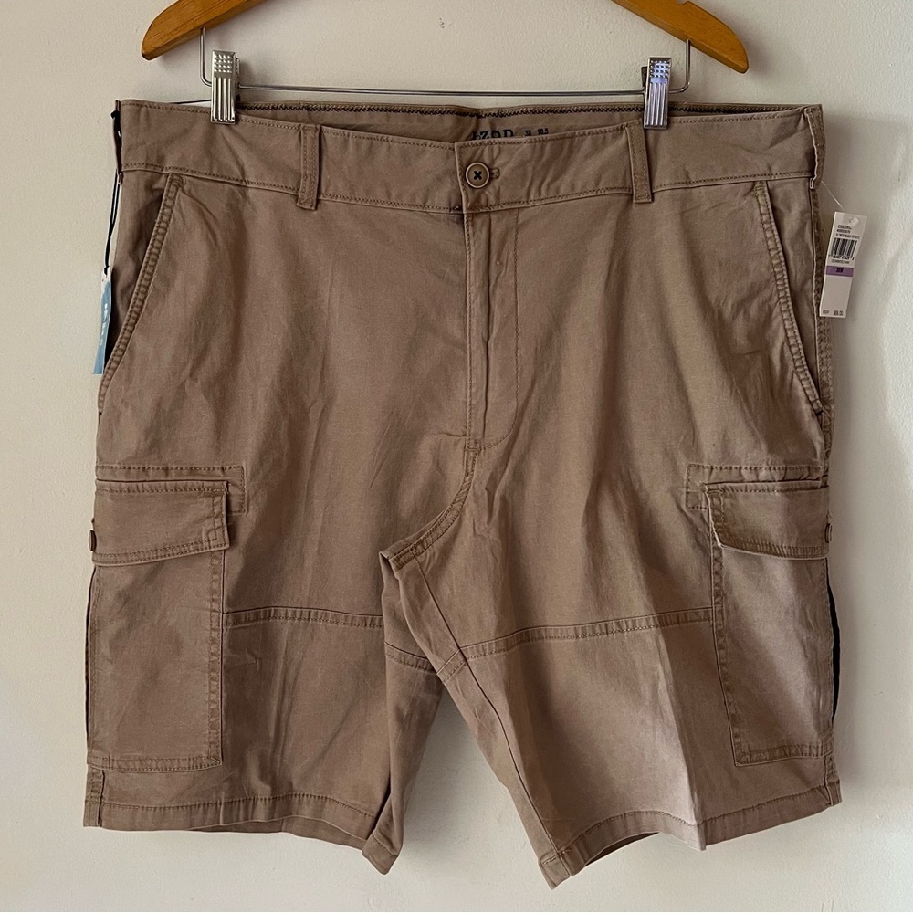 NWT IZOD Saltwater Beach House Cargo Short size 38 10.5 Inseam iCedarwood Khaki